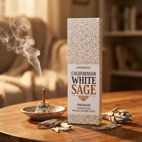 عود خوشبو کننده دست ساز آمریا Amreeya مدل وایت سیج کالیفرنیا Californian White Sage